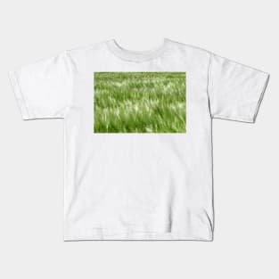 Barley being blown in the wind - Yorkshire, UK Kids T-Shirt